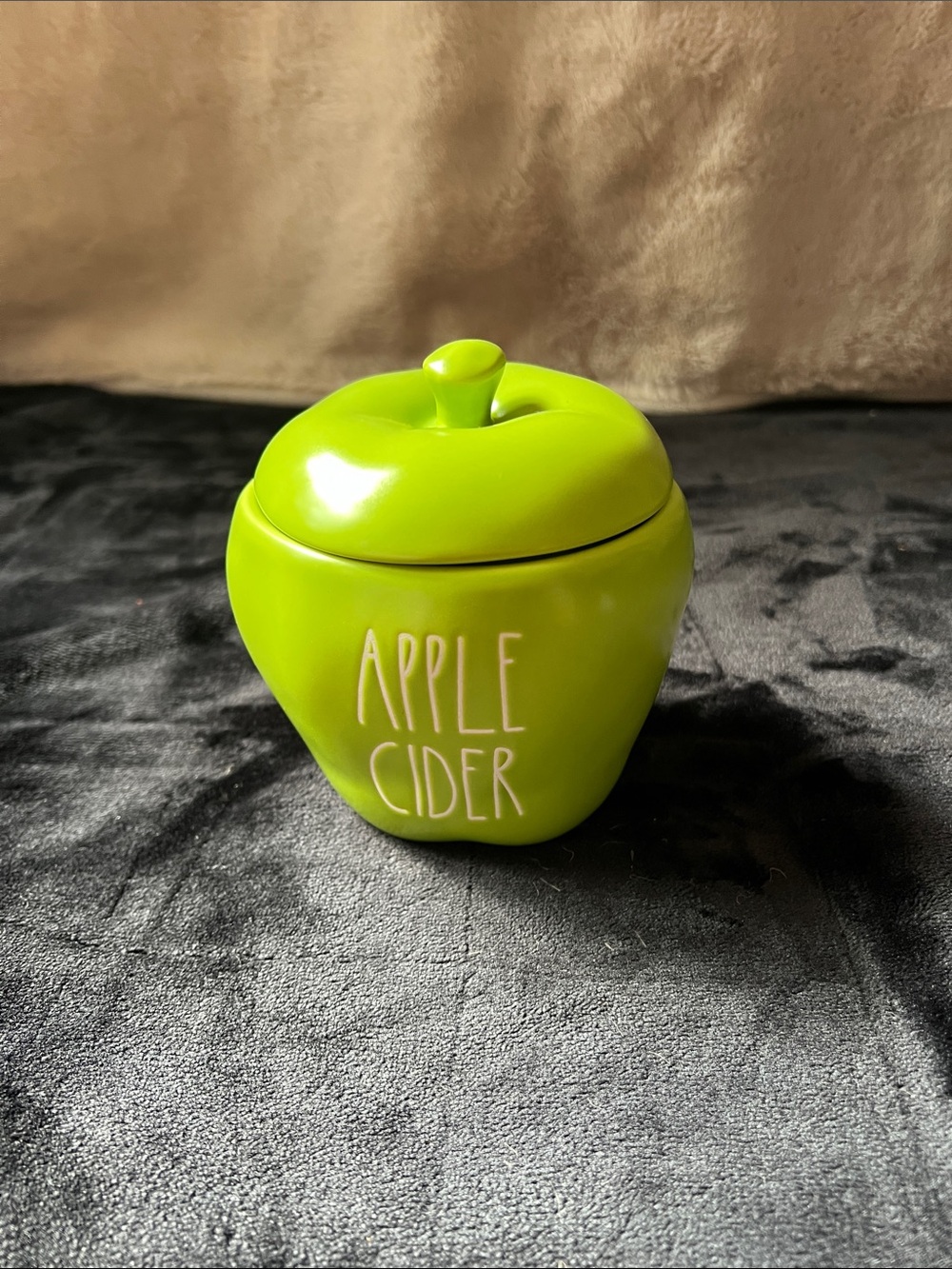 Apple Cider Green Ceramic Apple Jar - Home Kitchen candle